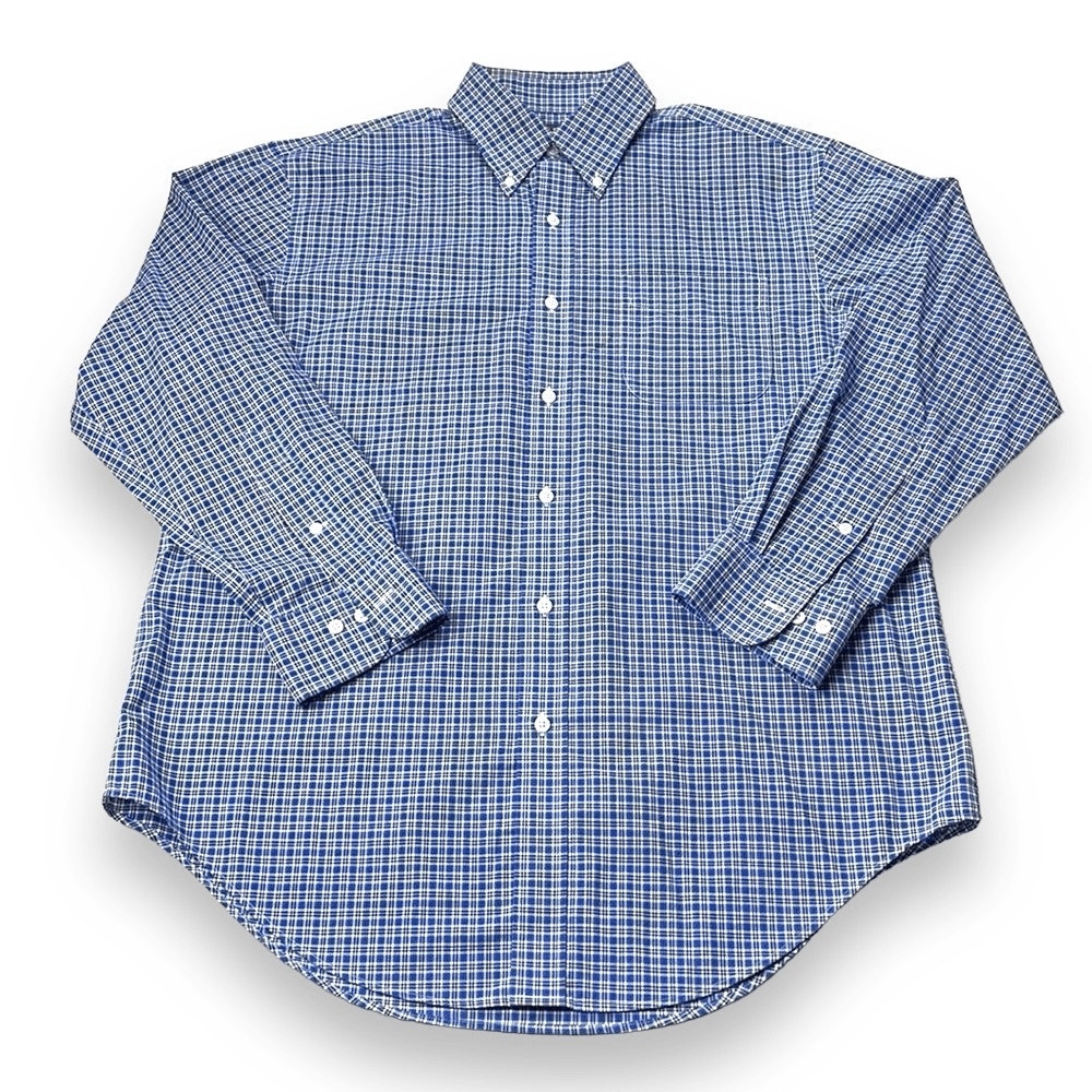 Lauren Ralph Lauren Shirt Mens 16 Blue Classic Fit Plaid Long Sleeve Button Down - Picture 2 of 8